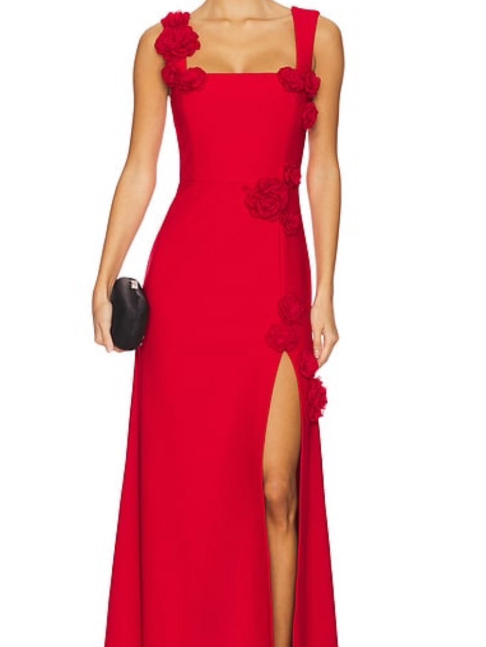Elliatt Red Floral-Embellished Maxi Dress